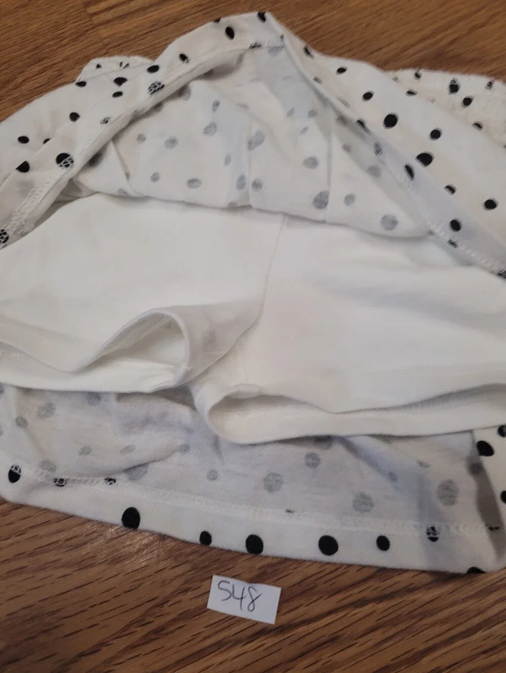 Cat And Jack Infant Girl Skort White With Black Polka Dots 12 Months